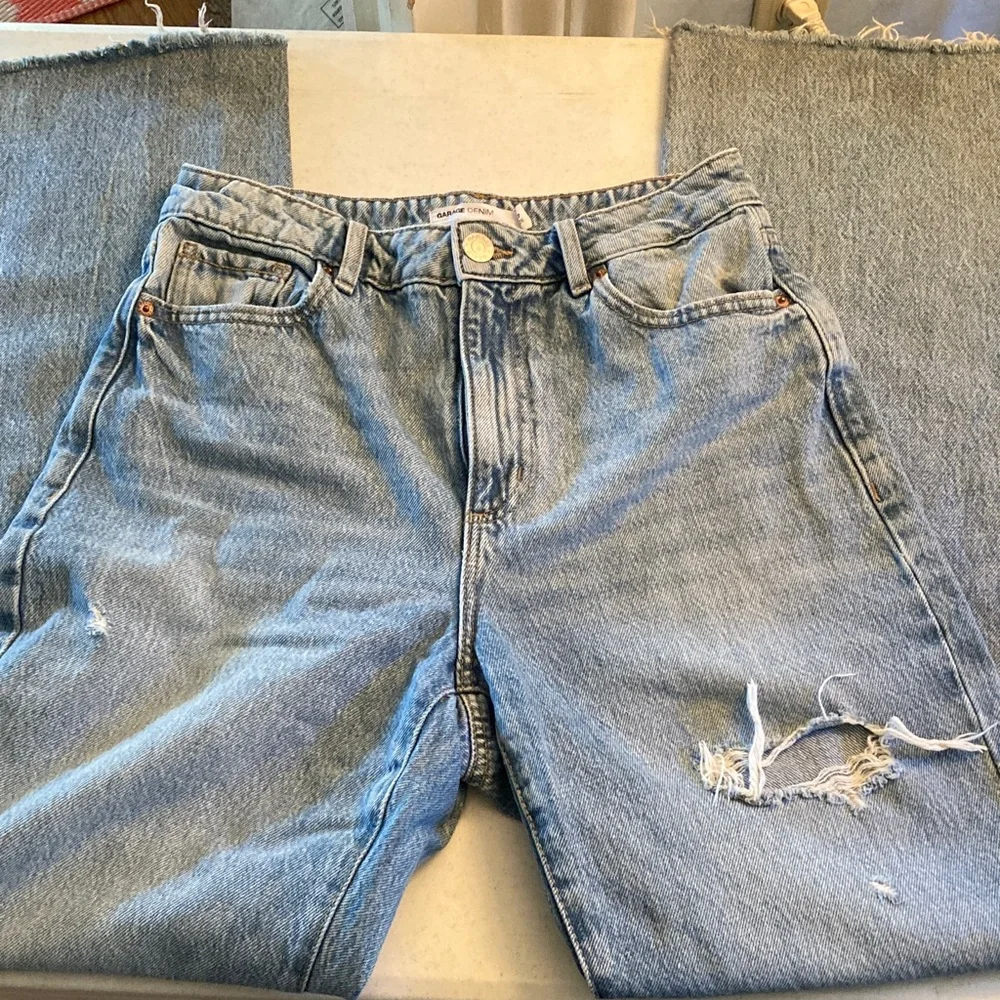 Garage Denim Blue Wide Leg Jeans - Picture 1 of 6